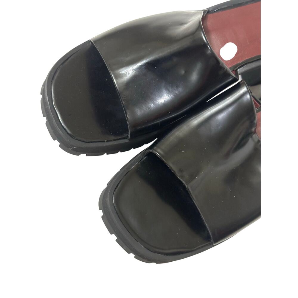 STAUD Sandals Black Leather Amber Platform Block Heel - Picture 5 of 7